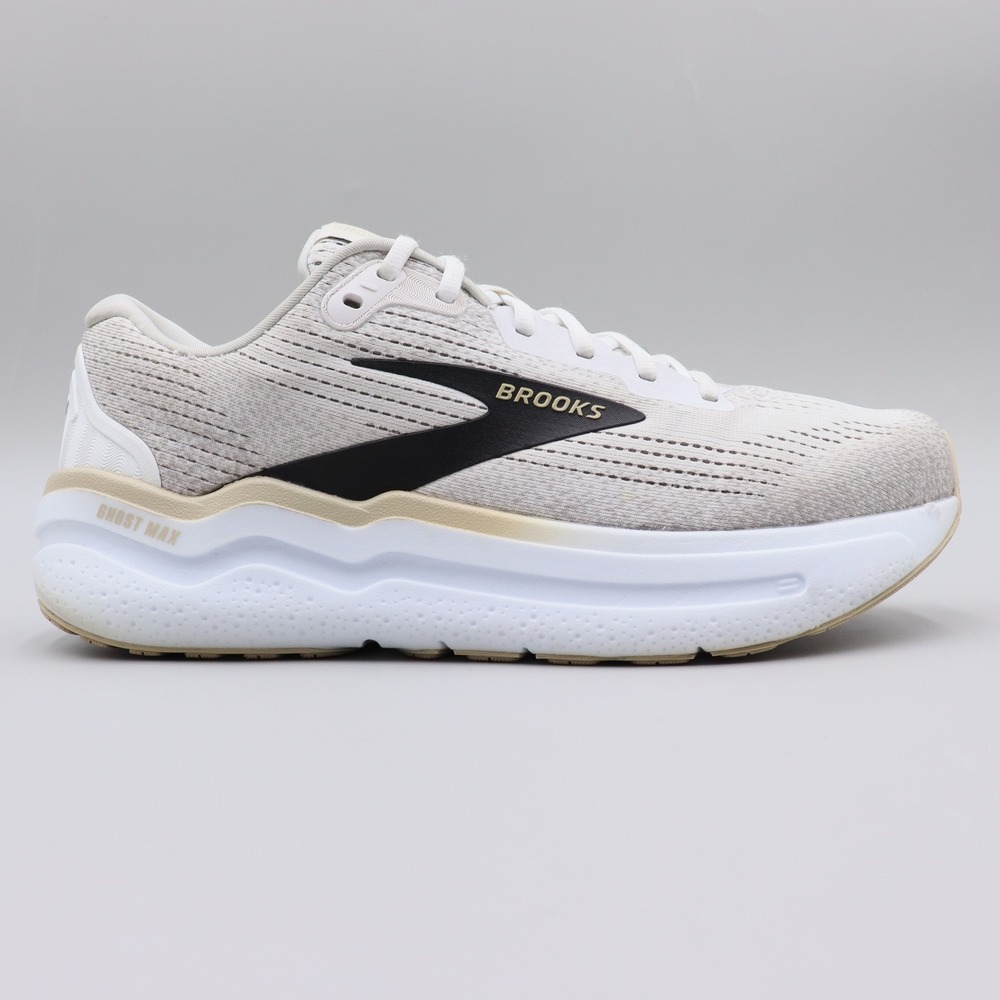 Brooks Ghost Max 2 Mens Running Shoes Sz 10.5D White Pelican Oyster 1104311D125